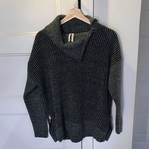 Leo & Nicole Charcoal Cowl Neck Sweater